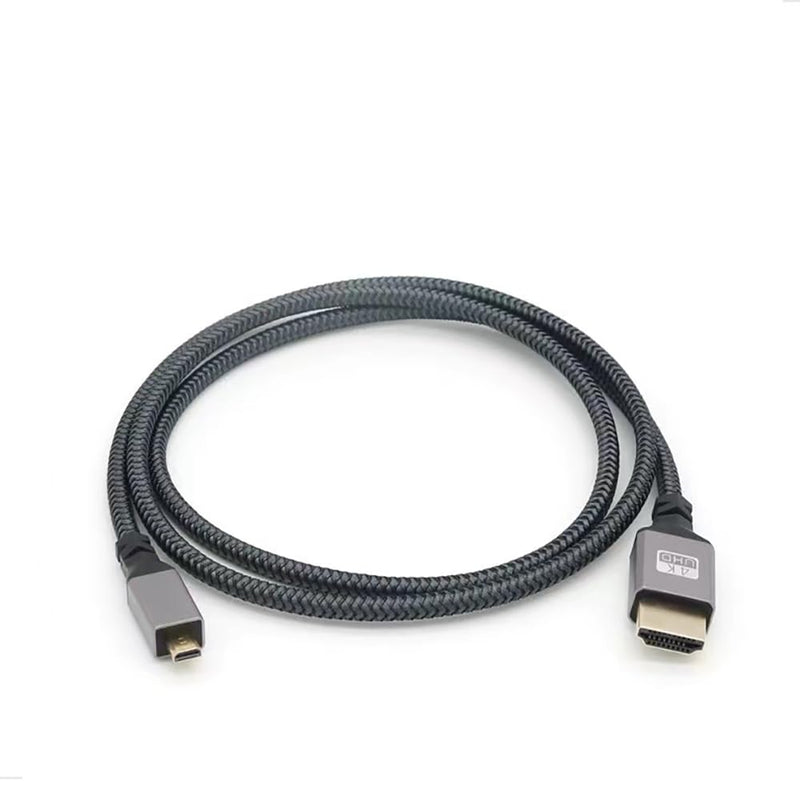 4K Micro HDMI to HDMI Cable 6FT - High-Speed Full HDMI to Micro HDMI Braided Cord, 3D 4K/60Hz, 1080p, Ultra-Durable with 24K Gold-Plated Connectors