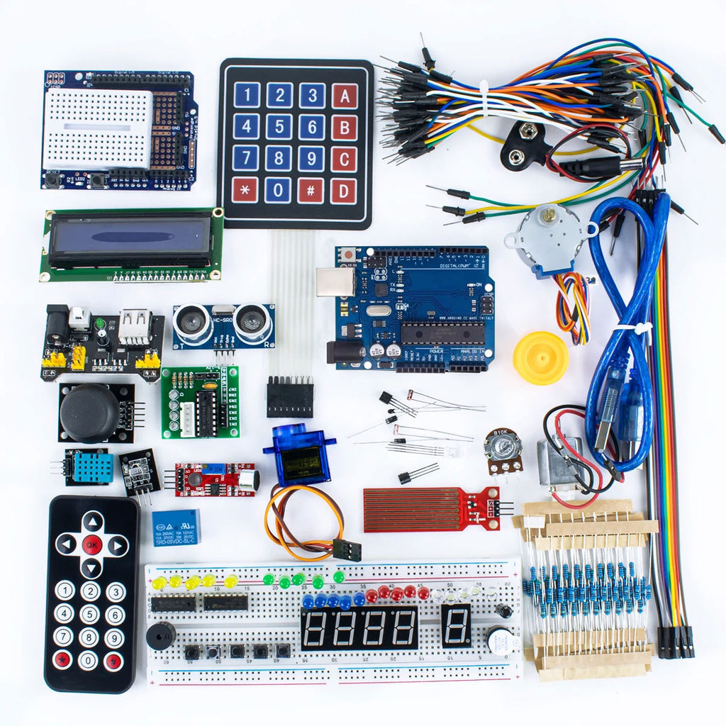 Smraza Progetto Starter Completo Kit per Arduino con Breadboard Holder, Dc Motore per Principianti,con Manuale,Breadboard Kit Compatibile con Arduino Kit Componenti Elettronici Smraza Progetto Starter Completo Kit per Arduino con Breadboard Holder, Dc Motore per Principianti,con Manuale,Breadboard Kit Compatibile con Arduino Kit Componenti Elettronici