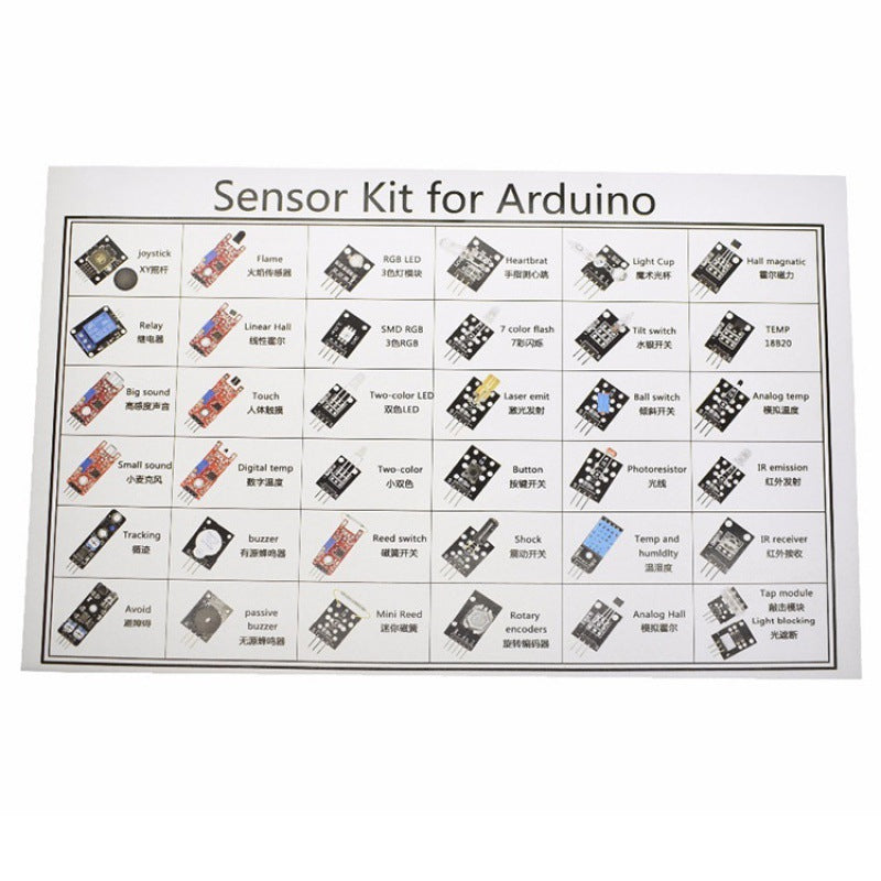 37 in 1 Sensors Assortment Starter Kit for STM32 Arduino Raspberry pi Robot Projects