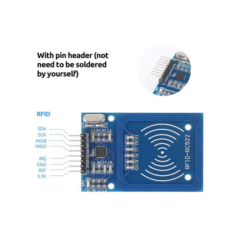 RFID Kit Mifare RC522 RFID Reader Module S50 White Card Key Ring